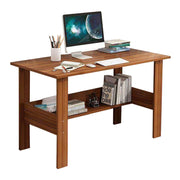 Lukzer Engineered Wood Modern Computer Desk with Bookshelf Study Table (ST-004/Oak Brown)
