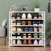 Lukzer 5-Tier Engineered Wood Shoe Rack | Multipurpose Storage Shelf (SR-002/White)