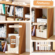 Lukzer 8 Cube Shelf Engineered Wood Bookshelf Storage Organizer (MR-009/Oak Brown)