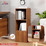 Lukzer 3 Layer Engineered Wood Storage Cabinet with Open Display Rack (MR-022/Oak Brown)