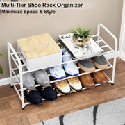 Lukzer Metal Shoe Rack & Open Display Shelf – Durable Storage Organizer