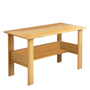 Lukzer Engineered Wood Modern Computer Desk with Bookshelf Study Table (ST-004/Light Oak)