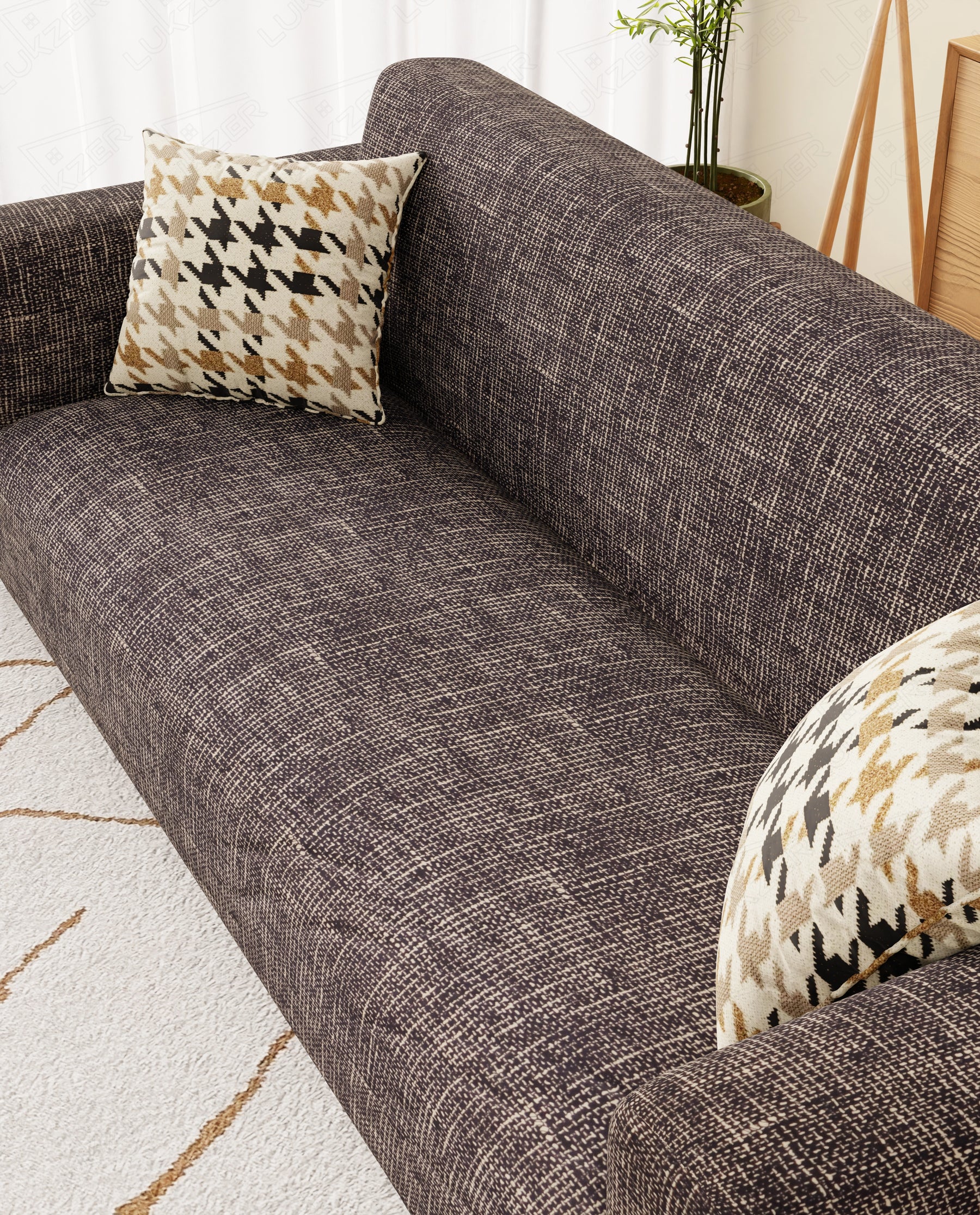 Lukzer Polyester Sofa Cover  Brown Lining (SC-024-01)