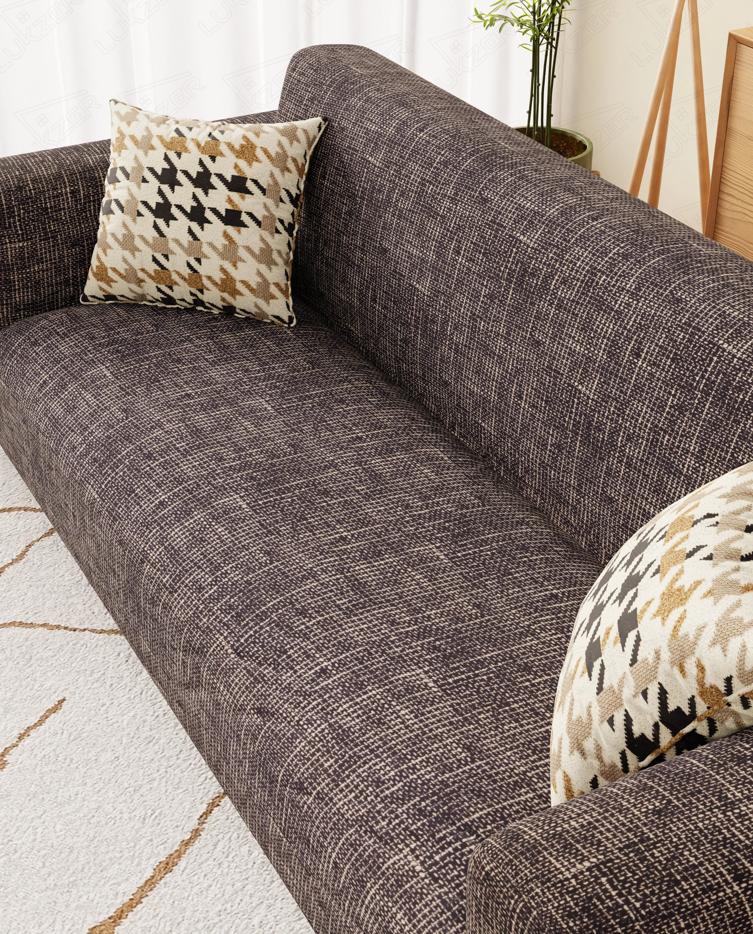 Lukzer Polyester Sofa Cover  Brown Lining (SC-024-01)