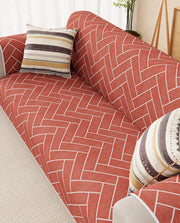 Lukzer Reversible Quilted Sofa Mat with Arms Brick Bloom (SC-201-01)