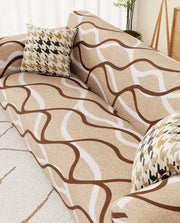 Lukzer Polyester Sofa Cover - Beige Lining (SC-021-01)