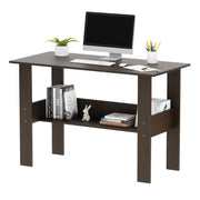 Lukzer Modern Computer Desk with Bookshelf Study Table Made with Engineered Wood (ST-005/Wenge)