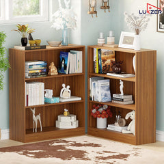 Lukzer 3‑Tier Engineered Wood Multipurpose Open Storage Organizer (MR‑014/Oak Brown)