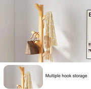 Triangular 6 Branch Hook & 3 Layer Garment Rack | (Natural/171x30.5x30.5cms)