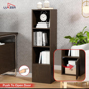 Lukzer 4 Layer Engineered Wood Storage Cabinet with Open Display Rack (MR-023/Wenge)