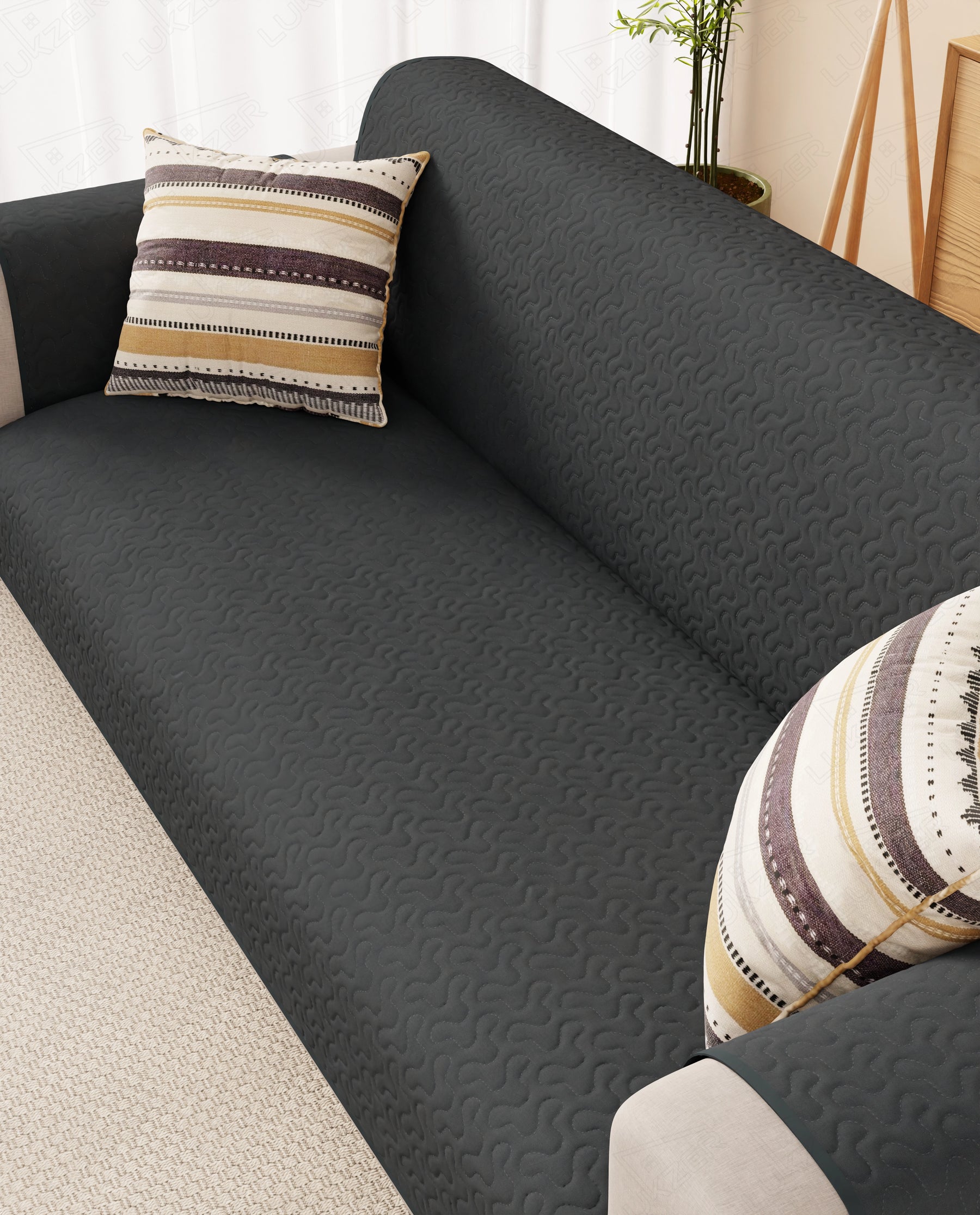 Lukzer Quilted Sofa Mat Stipple Grey (SC-208-01)