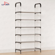 Lukzer 6-Tier Metal & Plastic Space-Saving Shoe Organizer Rack (MSR-006/Silver)