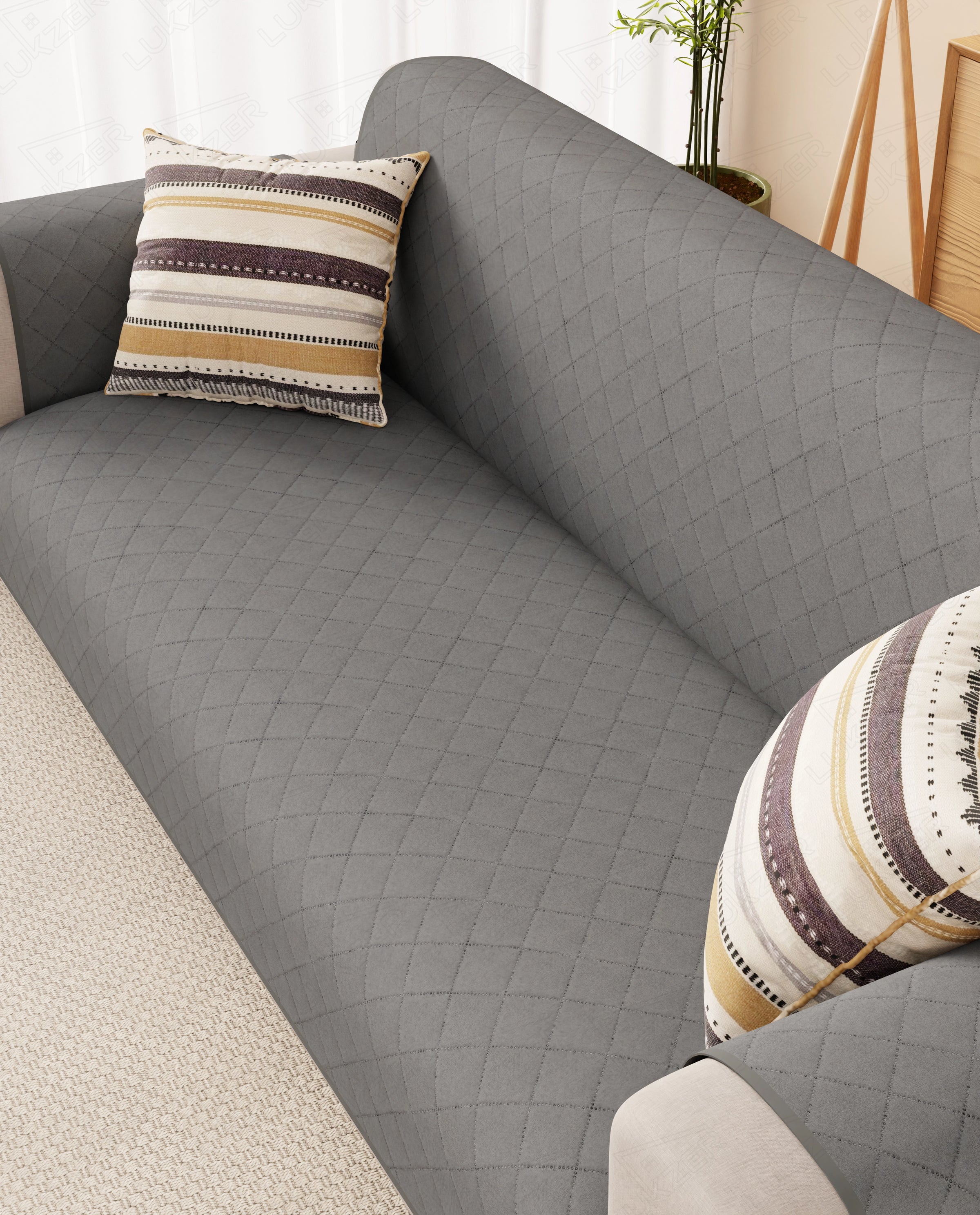 Lukzer Quilted Sofa Mat - Stone Grey (SC-193-01)