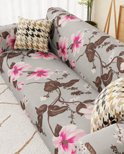 Lukzer Polyester Sofa Cover Pink Flower (SC-013-01)