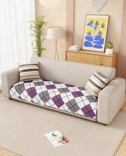 Lukzer Quilted Waterproof Sofa Mat  Multi Box Grid (SC-187-01)