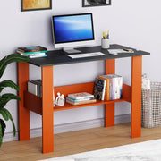 Lukzer Modern Computer Desk with Bookshelf Study Table Made with Engineered Wood (ST-005/Lavamist)