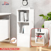 Lukzer 3 Layer Engineered Wood Storage Cabinet with Open Display Rack (MR-022/White)