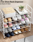 Shoe Rack/Open Display Rack | (White/Metal)