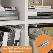 Lukzer 12 Open Cube Bookcase with Push Latch Doors & 2 Bottom Shelf (MR-033/White)