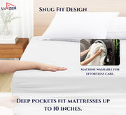 Lukzer Quilted Cotton Waterproof Mattress Protector   White (MTP-QWH-001)