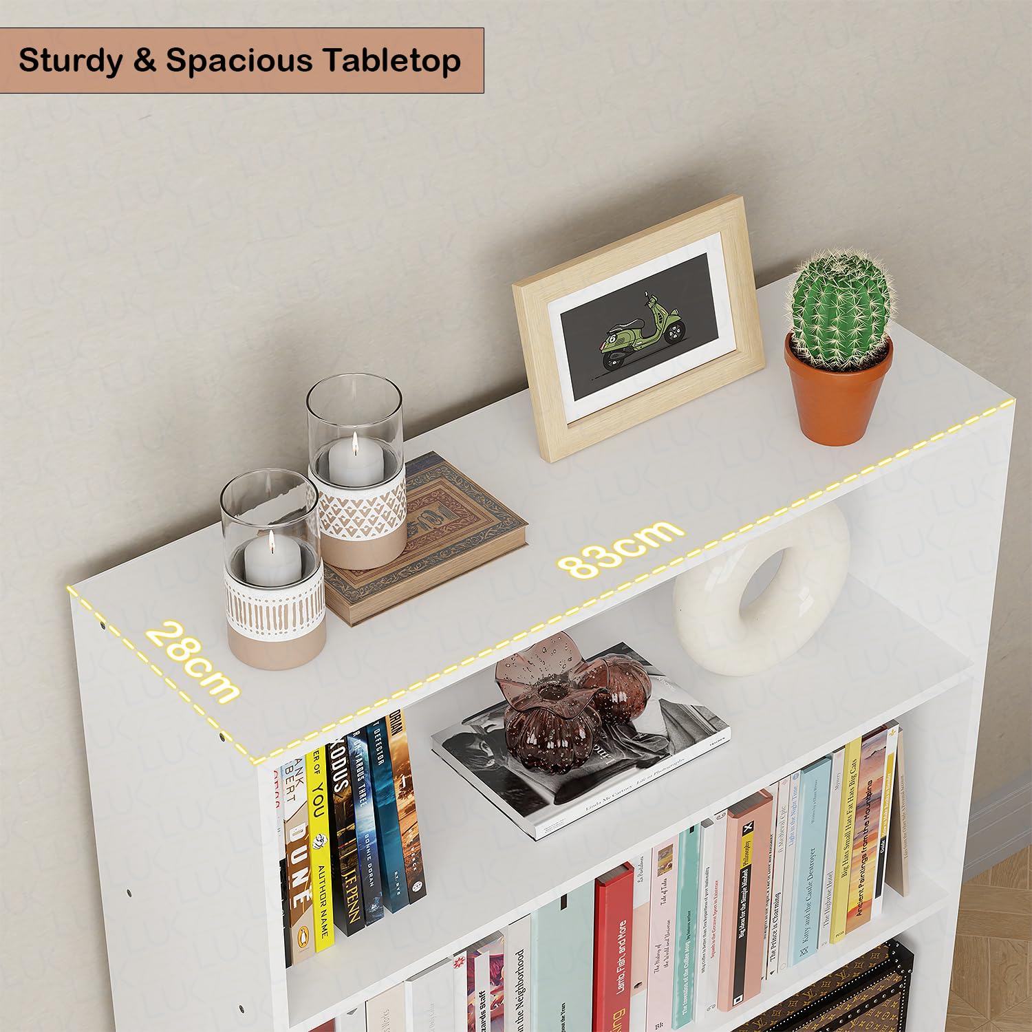 Lukzer 3‑Tier Engineered Wood Multipurpose Open Storage Organizer (MR‑014/White)