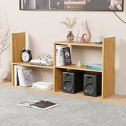 Lukzer Adjustable 5-Tier Bookshelf Multi-Functional Storage Rack Engineered Wood (MR-011/Oak Light)