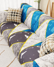 Lukzer Polyester Sofa Cover - Colorful Marble (SC-033-01)