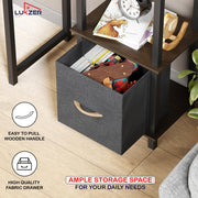 Lukzer 4-Tier Engineered Wood Bookshelf with Fabric Drawer (MRM-001/Wenge)