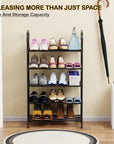 Dual Material Shoe Rack | (Black)