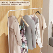 Lukzer Minimalist Single Rod Garment Stand with Coat Hanger – Modern Look (Black/White, 150x81.5x41.5cm)