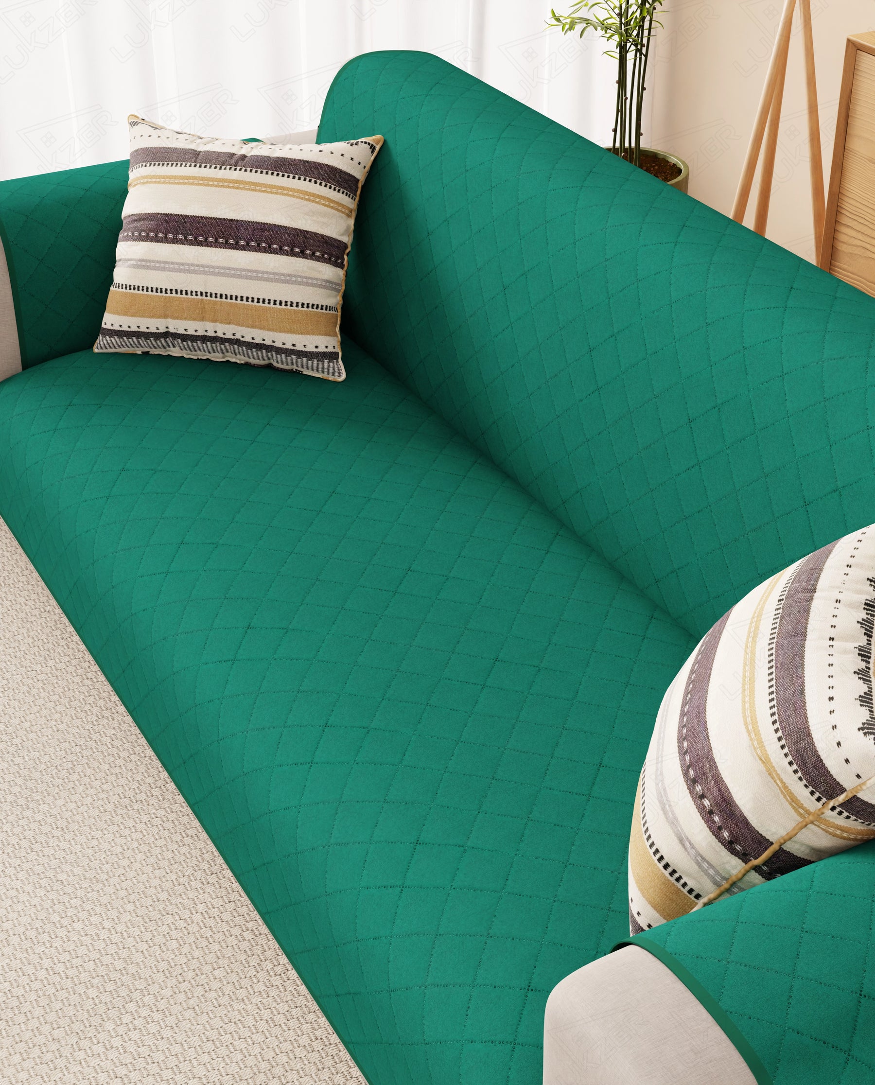 Lukzer Quilted Sofa Mat Forest Green (SC-200-01)