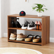 Lukzer 3-Tier Engineered Wood Shoe Storage Shelf (SR-004/Oak Brown)