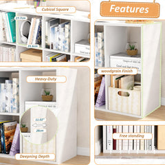 Lukzer 8 Cube Shelf Engineered Wood Bookshelf Storage Organizer (MR-009/White)