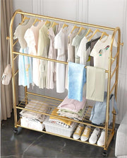 Lukzer Multifunctional Metal Garment Rack – A-Shape, 35x120x168cm (Gold/Black/White)