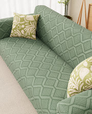 Lukzer Pastel Shades Textured Sofa Cover -  Green Diamond (SC-153-01)