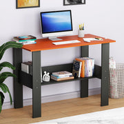 Lukzer Modern Desk with Bookshelf Study Table Made with Engineered Wood (ST-005/Charcoal Ember)