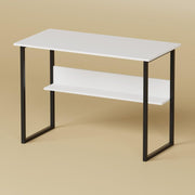 Lukzer Metal Frame Computer Desk – Engineered Wood Top (White Frame/Oak Brown Board, Black Frame/White Board) (Model: MST-005)