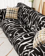 Lukzer Polyester Sofa Cover  Black & White (SC-026-01)