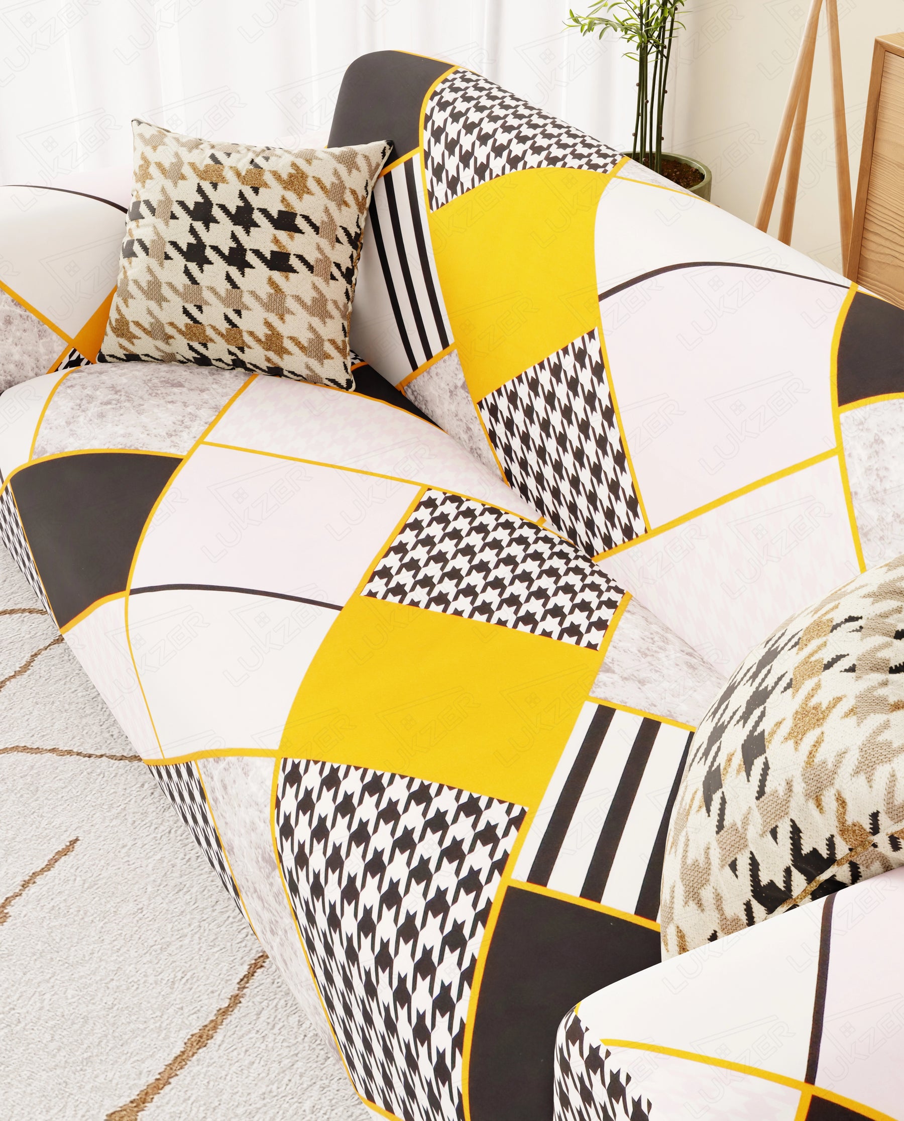 Lukzer Polyester Sofa Cover - Colorful Pattern (SC-034-01)