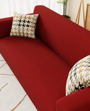 Lukzer Polyester Sofa Cover  Plain Red (SC-032-01)