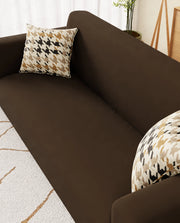Lukzer Polyester Sofa Cover  Plain Brown (SC-031-01)