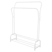 Lukzer Metal Cloth Stand with 2 Hanging Rods & Dual Storage Shelves (MGS-003/White)