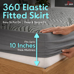Lukzer 100% Waterproof Charcoal Fabric Mattress Protector/Mattress Cover / Queen Size - (75" x 60" Inches) - (6.3 x 5 ft)
