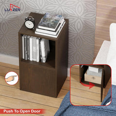 Lukzer Engineered Wood 2 Layer Storage Cabinet with Open Display Rack (MR-021/Wenge)