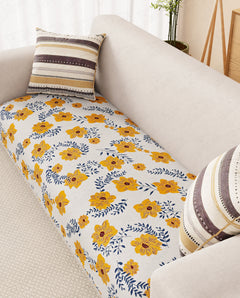 Lukzer Quilted Reversible Brick Bloom Sofa Mat with WaveEdge Ultrasonic Cut (ONLY SEAT COVER) - SC-201-01WE