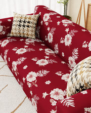 Lukzer Polyester Sofa Cover Red Flower (SC-014-01)