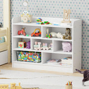 Lukzer Multipurpose 7-Section Storage Rack with 4 Shelves Bookcase Unit (MR-008/White)