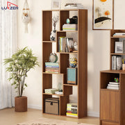 Lukzer 8 Shelves Modern Engineered Wood Book Shelf with Storage Display Rack (MR-004/Oak Brown)