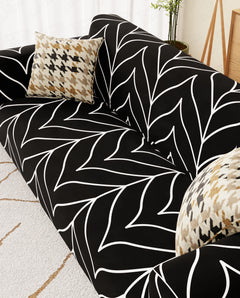 Lukzer Polyester Sofa Cover Black Stripe (SC-027-01)