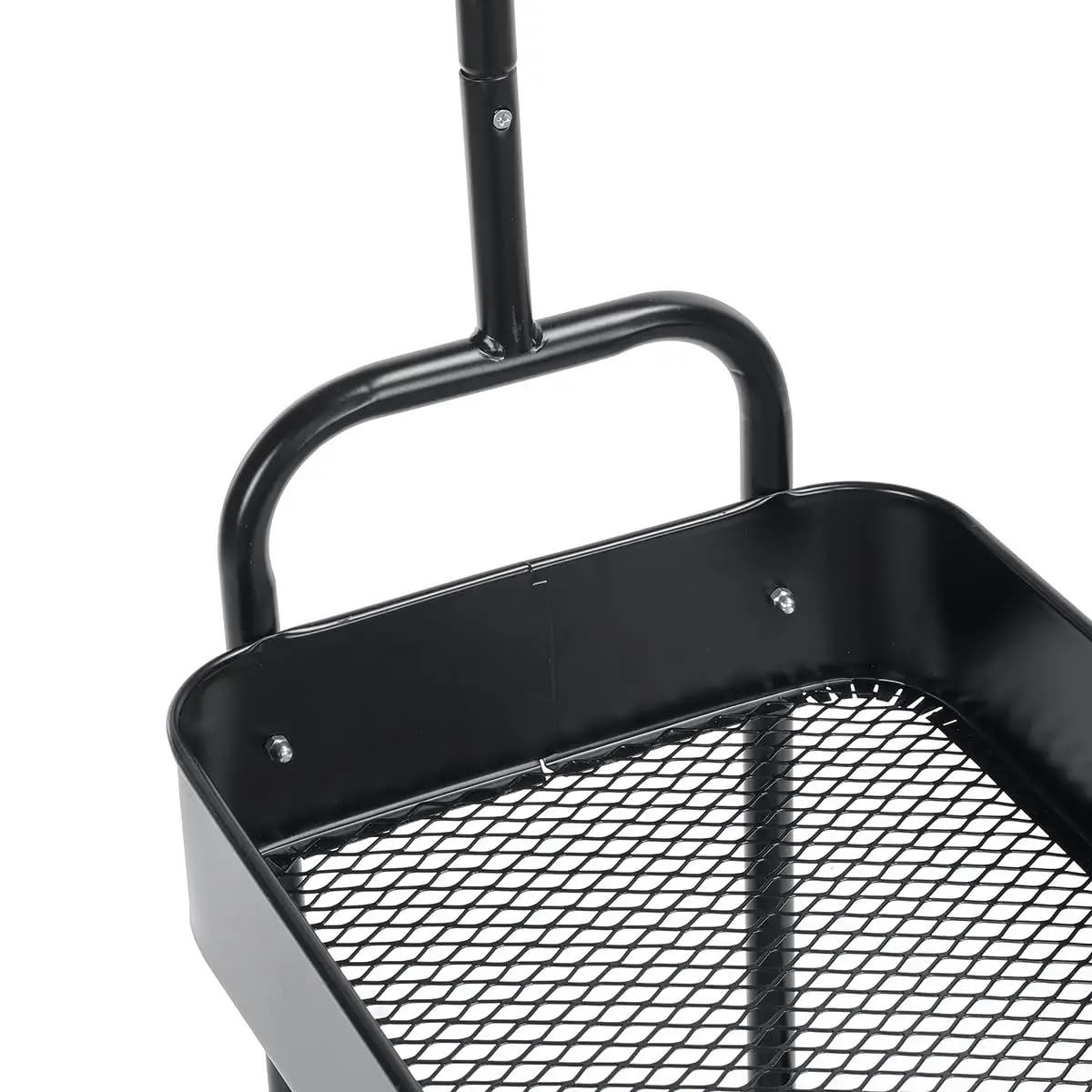 Lukzer 2-in-1 Portable Garment Rack with Wheels & 2-Tier Metal Baskets (Black/White, 32x66x156cm)